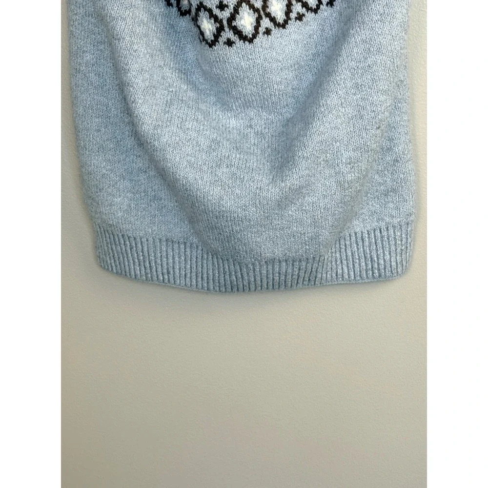 Loft Dog Sweater XL Blue Fair‎ Isle Knit Turtleneck Pet Vest